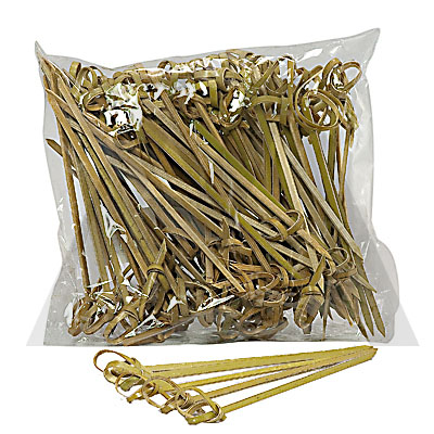 Пика "узелок" бамбук 10 см, 100шт/уп,  М